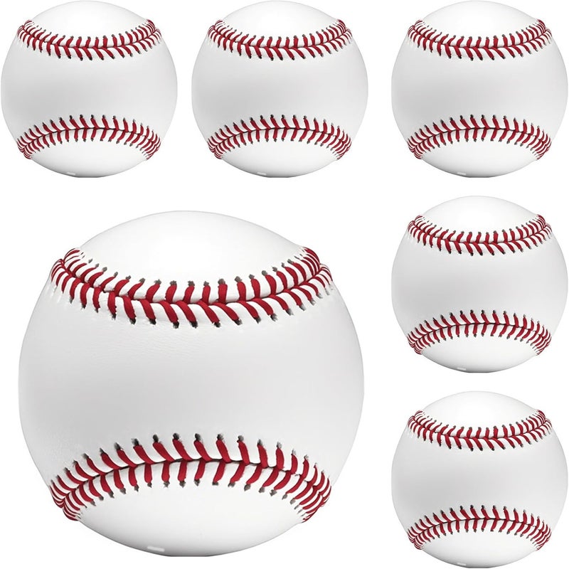 OMYOPY 2 Pack Blank Baseballs Solid Cork Core, 9 Inch Baseball Balls Unmarked Autographs Baseball for League Play, Pitching, Hitting, Batting, Fielding, Autograph, Gifts - Image 1